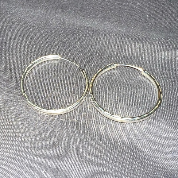 Sterling Silver Hoop Earrings - Picture 8 of 8
